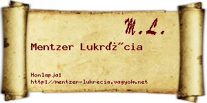 Mentzer Lukrécia névjegykártya